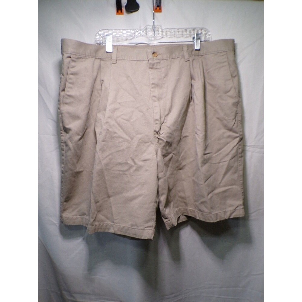 Timber Creek by Wrangler Men's Khaki Pleated Chino Shorts Size 42 Beige